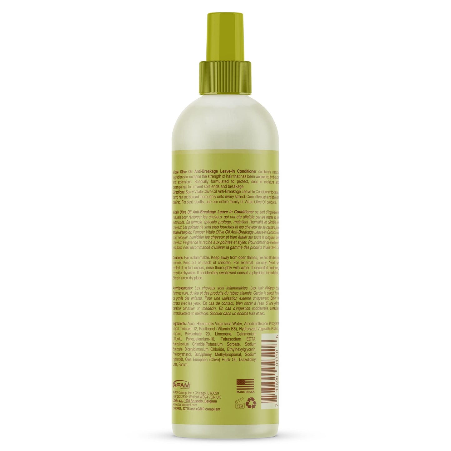 Vitale Vitale olive oil anti breakage leave in conditioner 12 fluid ounce, White, 12 Fl Ounce