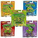 Hot Wheels 2022 Premium Pop Culture TMNT Teenage Mutant Ninja Turtles Complete Set of 5 Die‑Cast Vehicles, 1:64 Scale, DLB45-946N, Ages 3+