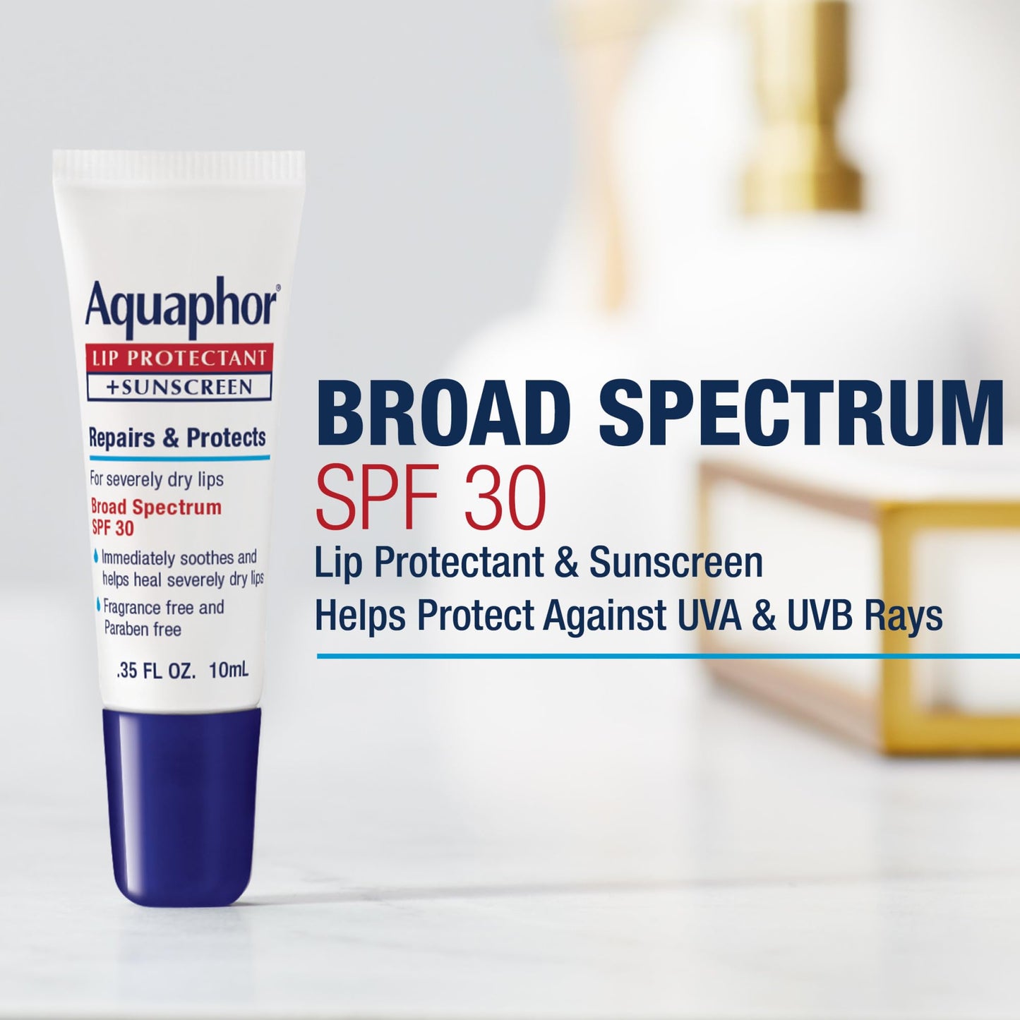 Aquaphor Lip Protectant Plus Sunscreen SPF 30 0.35 Ounce (Pack of 3)