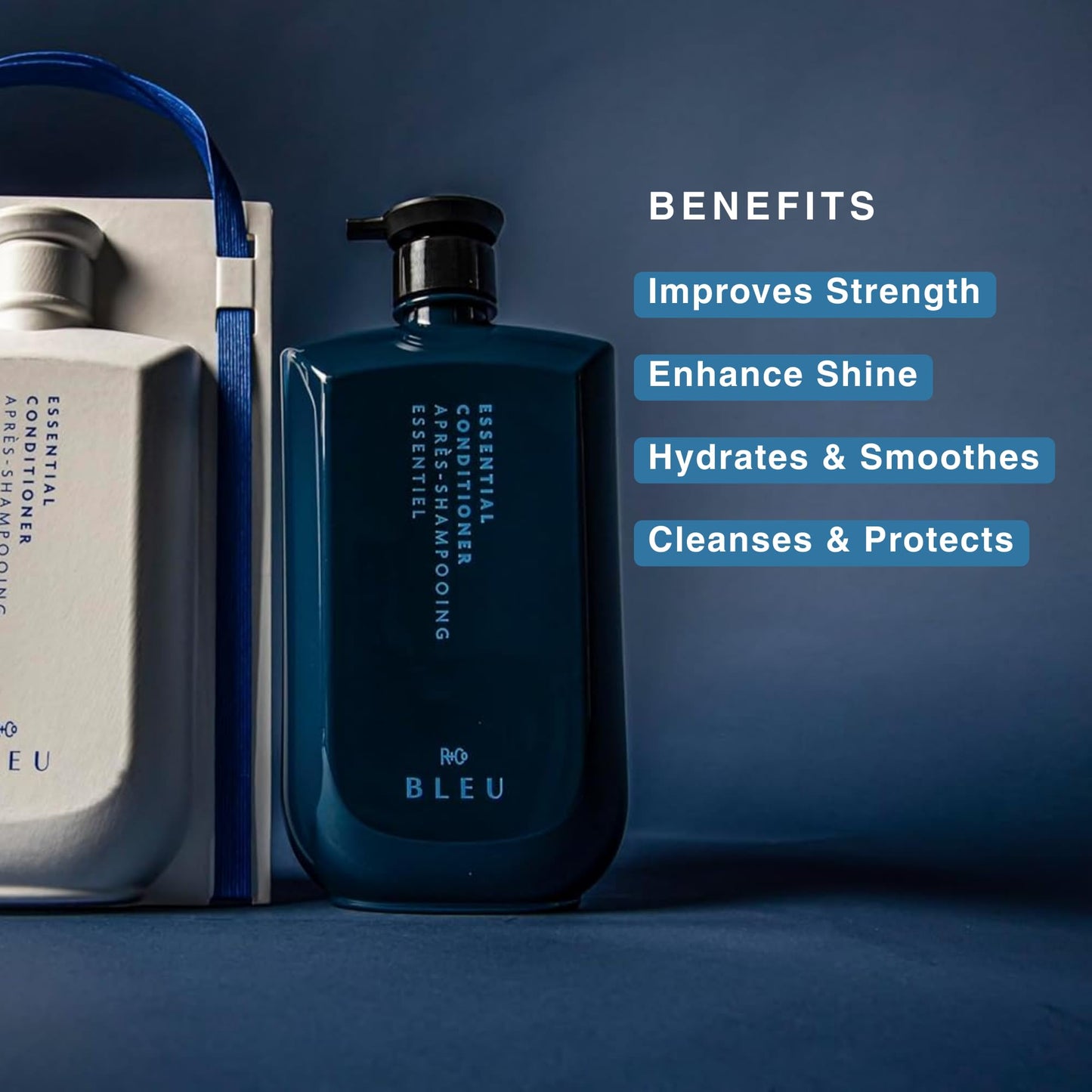 R+Co BLEU Essential Shampoo and Conditioner Liter Set - Daily Cleansing & Lightweight Hydration for All Hair Types - Smooths, Repairs, Detangles