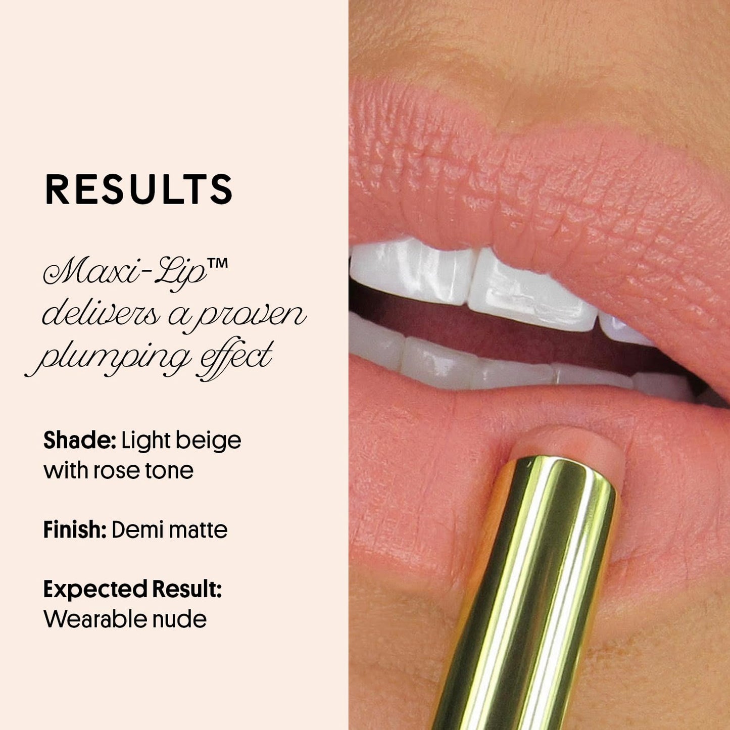 Winky Lux Skinny Plump Demi Matte Lipstick - Rose Beige Lip, Natural Plump Lipstick, Weightless Long Lasting Soft Matte Lip Crayon, Infused with