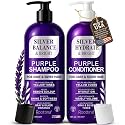 ROOTTINA Sulfate Free Brass Toning Purple Shampoo and Conditioner Set for Grey and Silver Hair, Moisturizing & Color-Safe, Enhances Shine