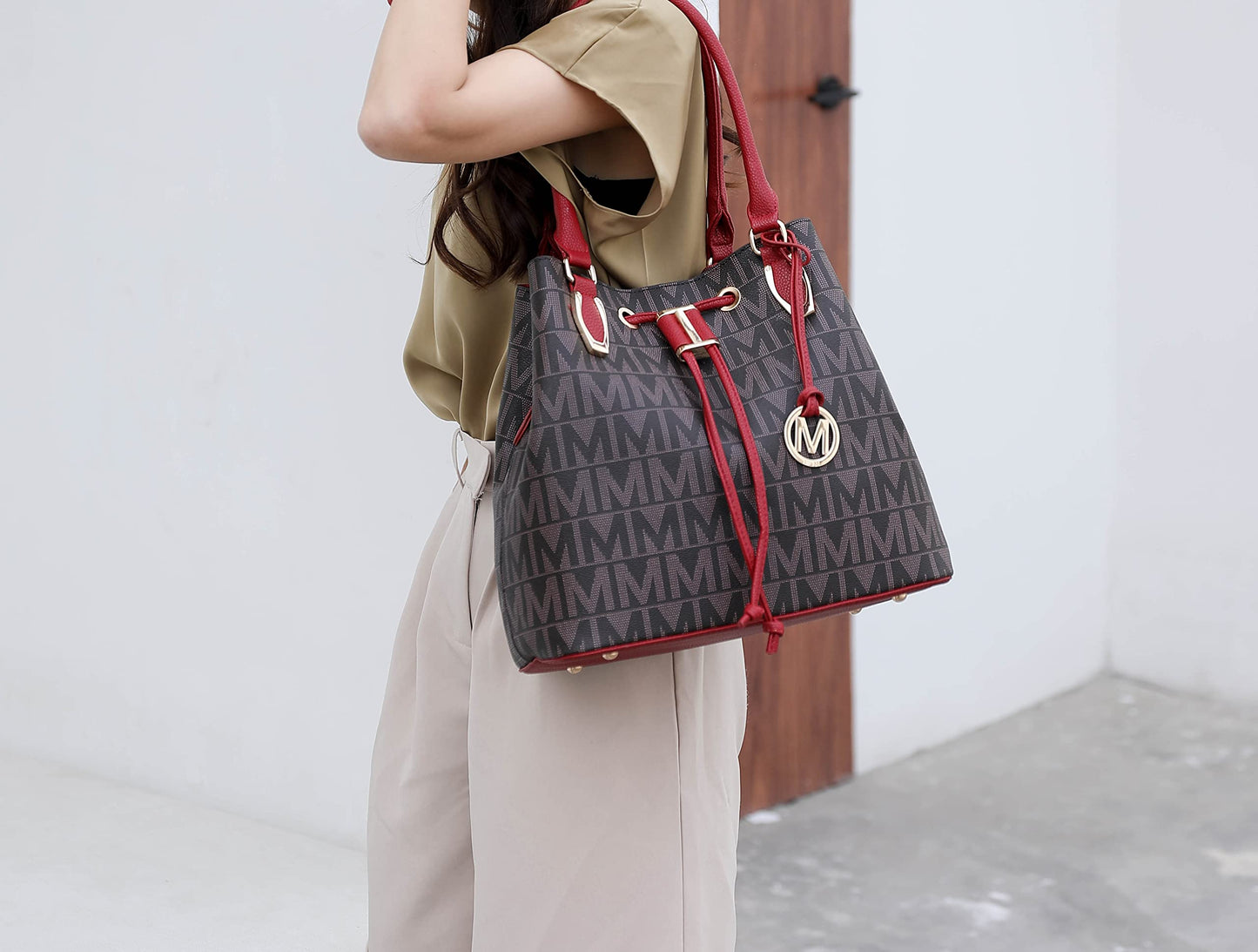 MKF Collection Shoulder Bag for Women, Vegan Leather Top-Handle Crossbody Bag Tote Bag Handbag Purse by Mia K