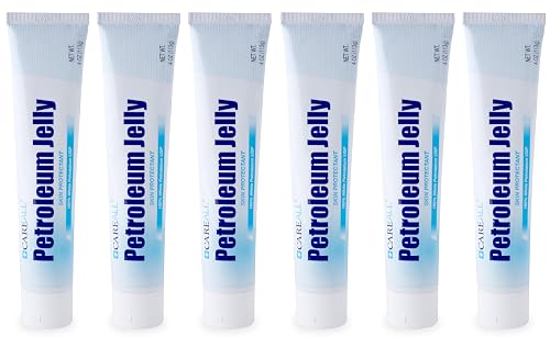 CareALL Petroleum Jelly 4 Oz. Tube (6 Pack), Unscented, 100% Pure White Petrolatum Jelly USP, Moisturizer for Dry Cracked Skin and Lips, Protectant