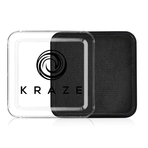 Kraze FX Square - Black Face Paint (50 gm) - Hypoallergenic, Non-Toxic, Water Activated Professional Face & Body Painting Makeup Supplies for Adults
