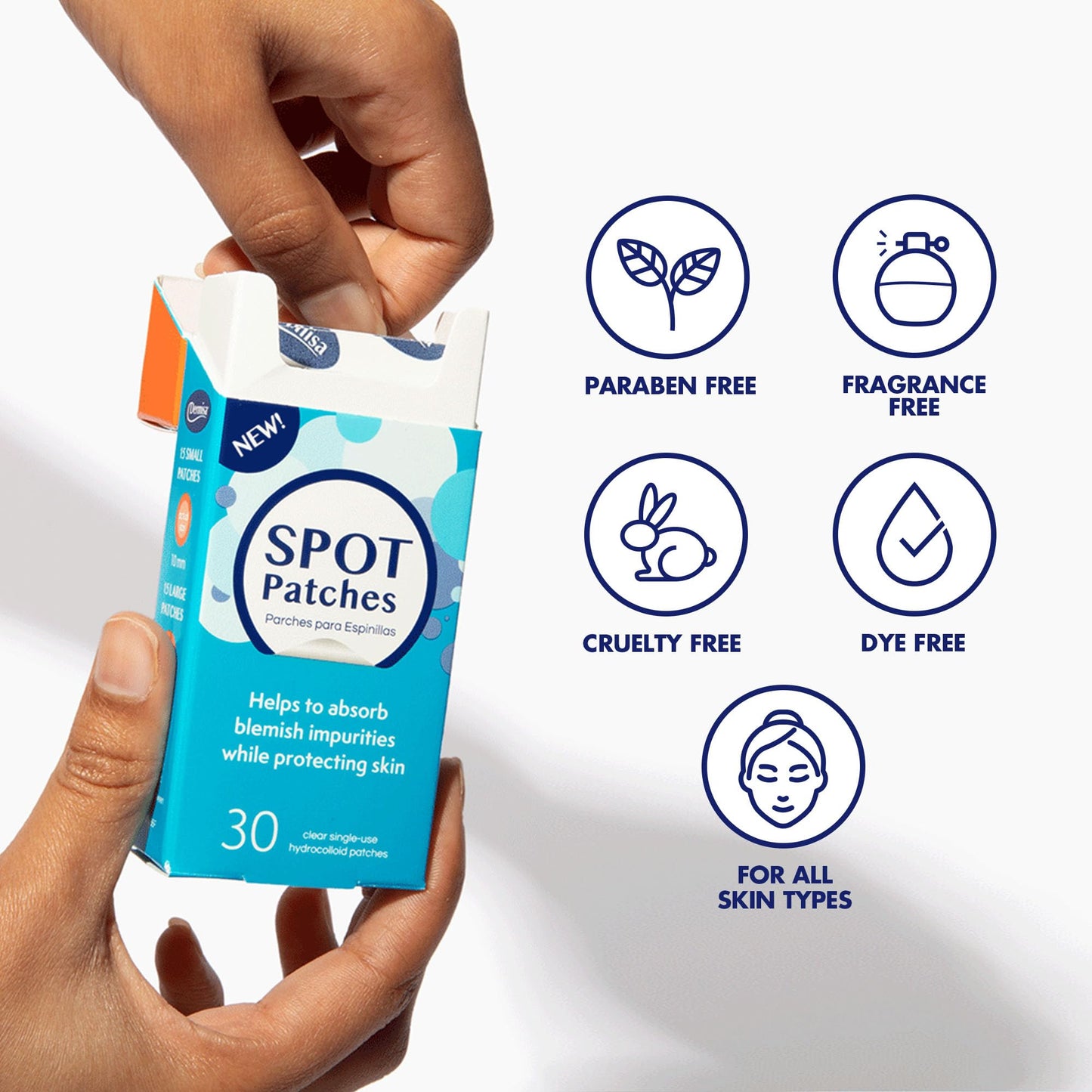 Dermisa Hydrocolloid Spot Patches for Pimples and Breakouts, Fast-Acting Acne Treatment, Invisible & Breathable, Fragrance-Free, Paraben Free, Dye