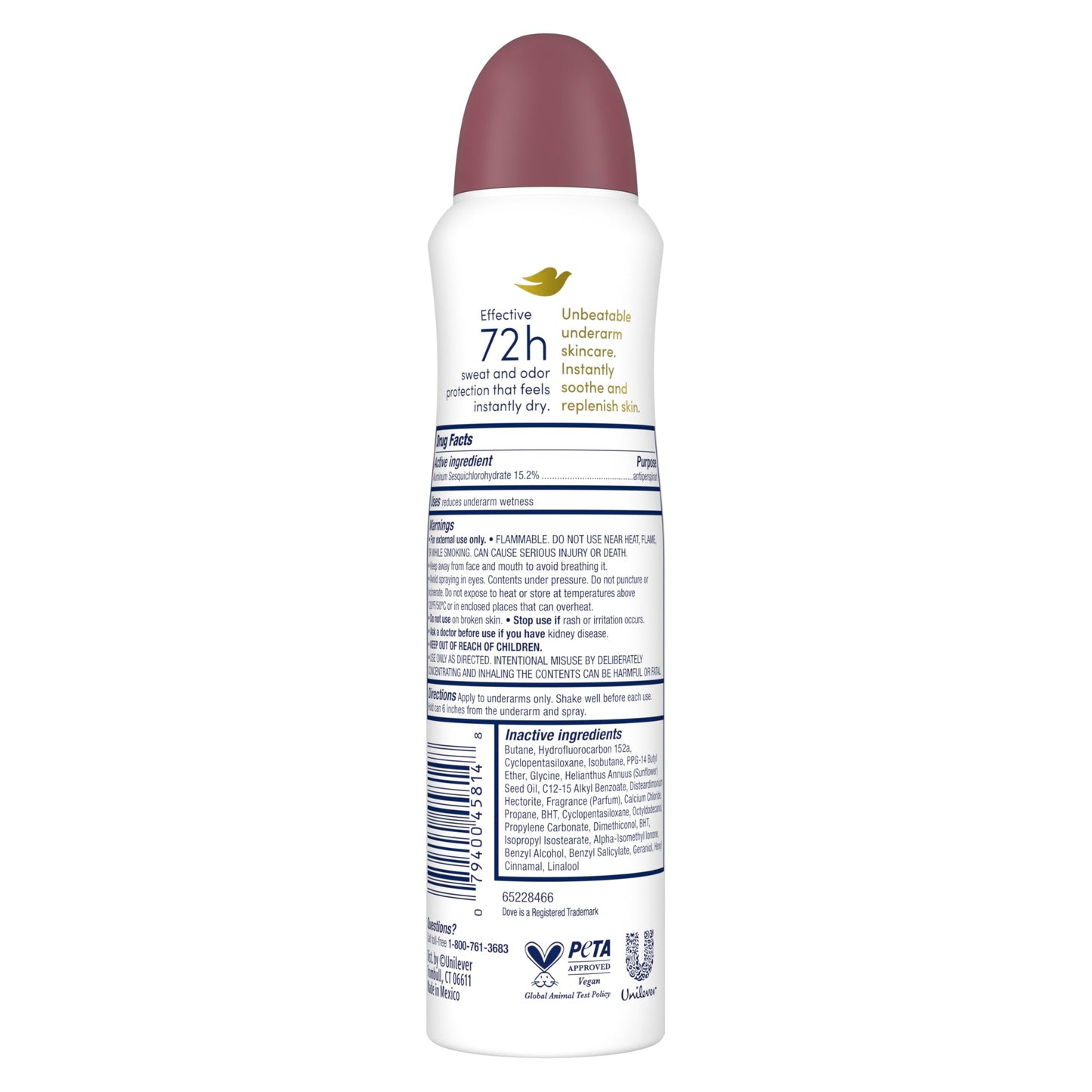 Dove Advanced Care Antiperspirant Deodorant Spray Apple & White Tea Antiperspirant deodorant to help skin barrier repair by boosting skin's ceramide Beauty and Personal Care Dove