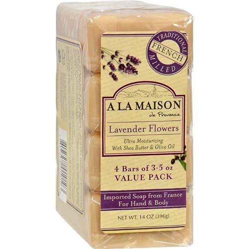 A La Maison 1015718 A La Maison Bar Soap - Lavender Flower - Value 4 Pack Beauty & Personal Care A LA MAISON