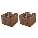 Trademark Innovations Foldable Storage Basket with Iron Wire Frame (Set of 2)