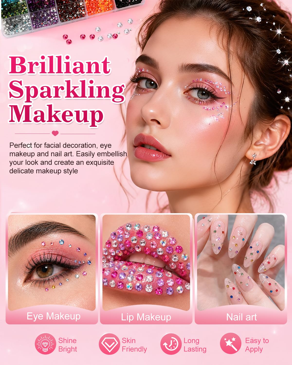 Skiennix Bedazzling Kit with Rhinestones and Tools, 32,000 PCS 40 Colors 3mm Resin Flatback Gems for Jelly Rhinestones with B7000 Glue,Bedazzler Kit Beauty & Personal Care Skiennix