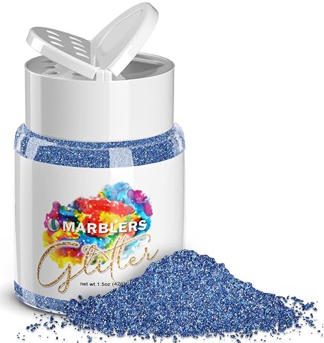 MARBLERS Holographic Glitter [Holo Denim] 1.5oz (42g) | Fine | Non-Toxic, Vegan, Cruelty-Free | Face, Body, Eyeshadow, Hair, Festival, Party Makeup |