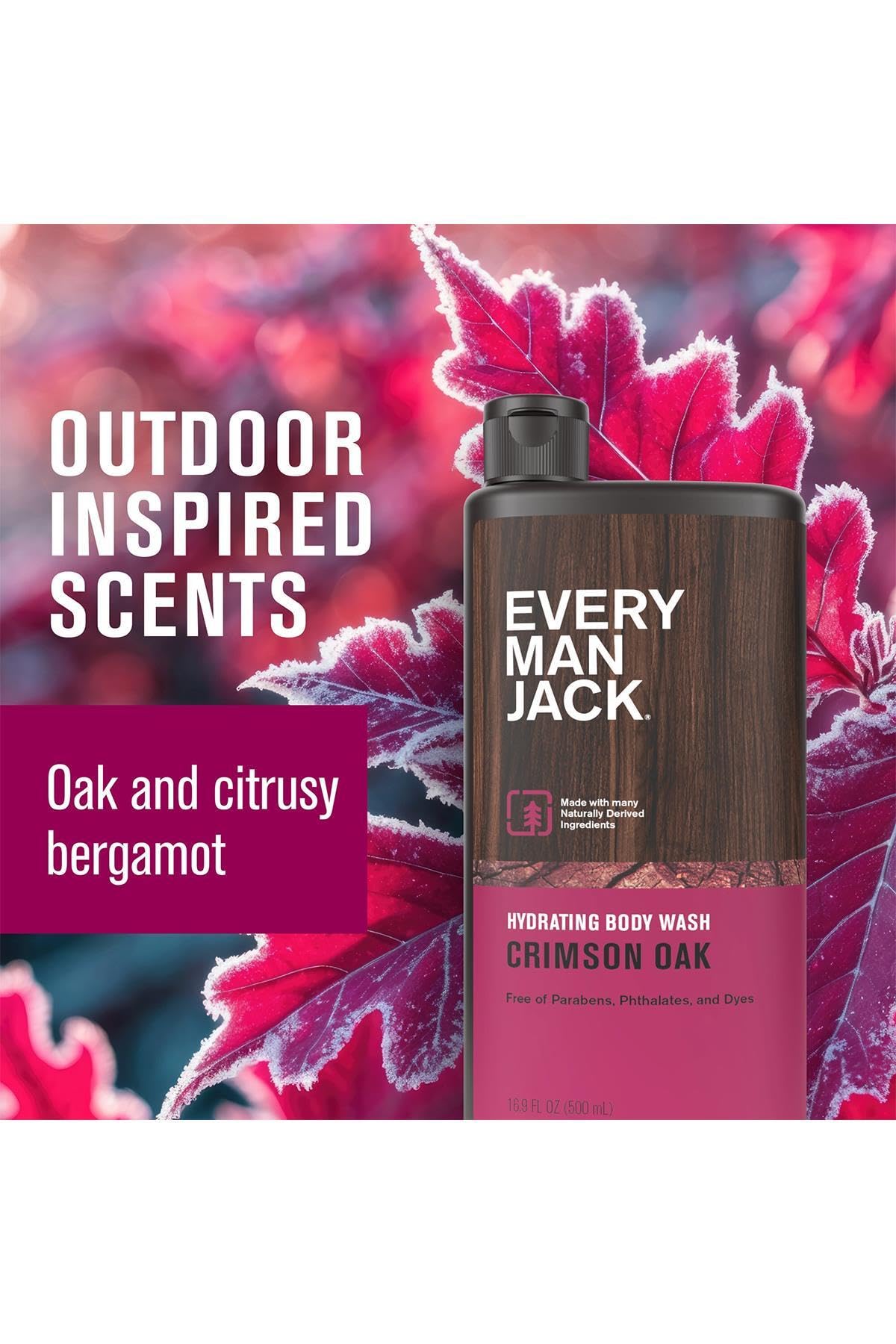 EVERY MAN JACK Crimson Oak Body Wash, 16.9 FZ