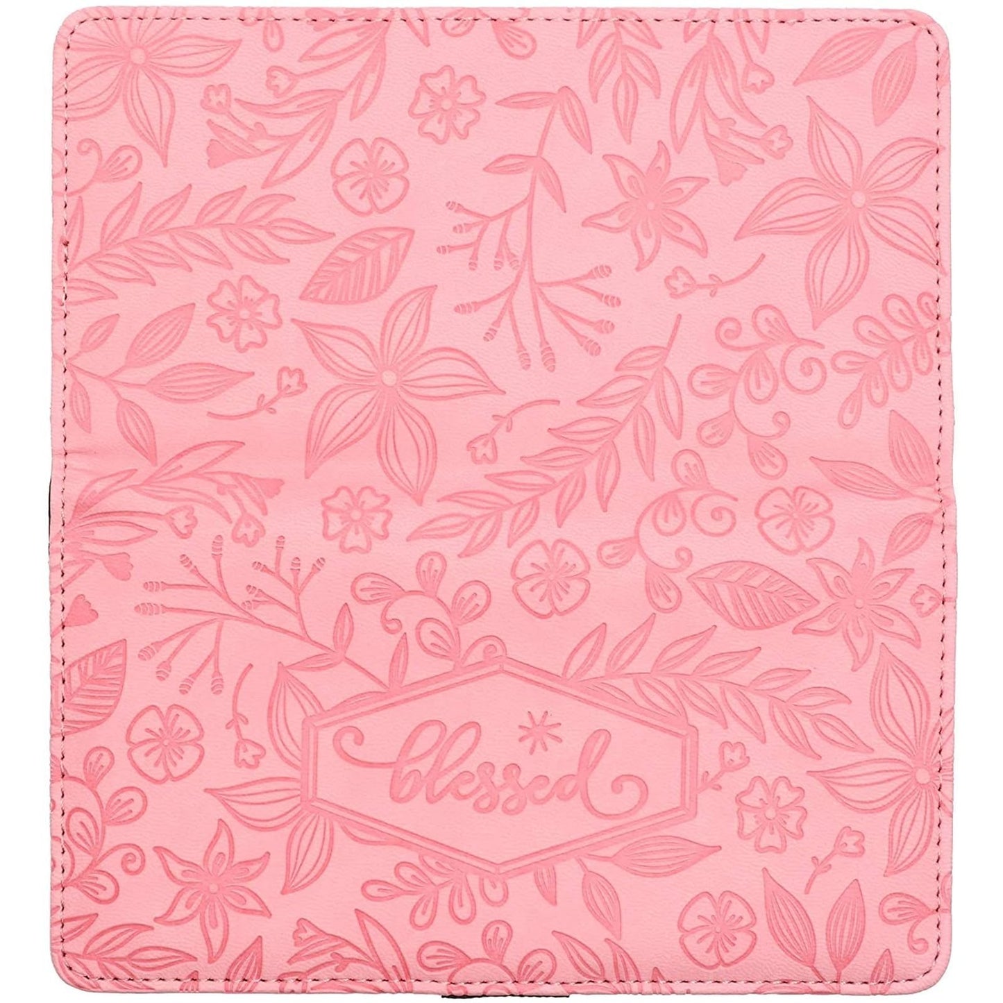 Juvale Floral Checkbook Cover for Women - Card Holder Wallet for Checks & Credit Cards, RFID Blocking (Pink) - Check Book Covers for Women