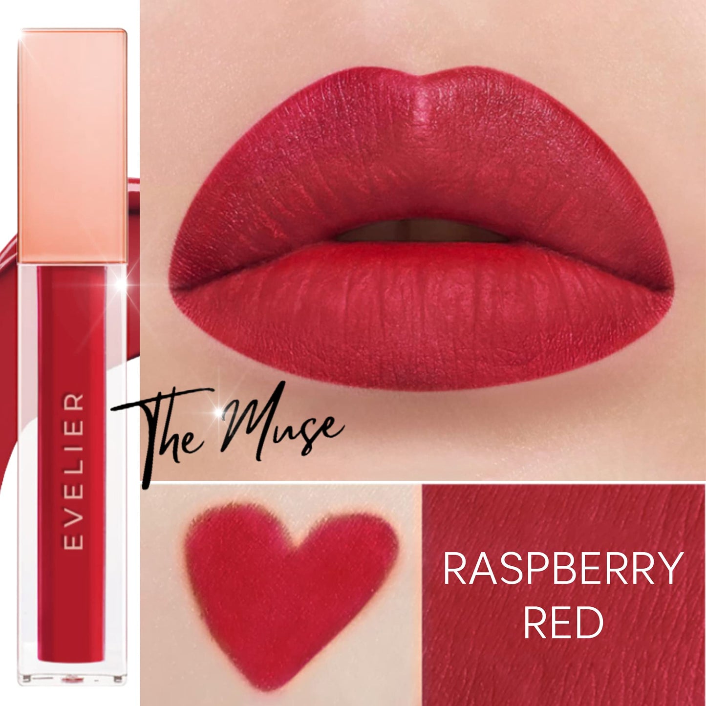 EVELIER Luxury Line: MUSE - Moisturizing Smooth Creamy Fruity Colors Lipstick Lipgloss - For Sexy Lips, Highly Pigmented, Instant Shine Lip Gloss