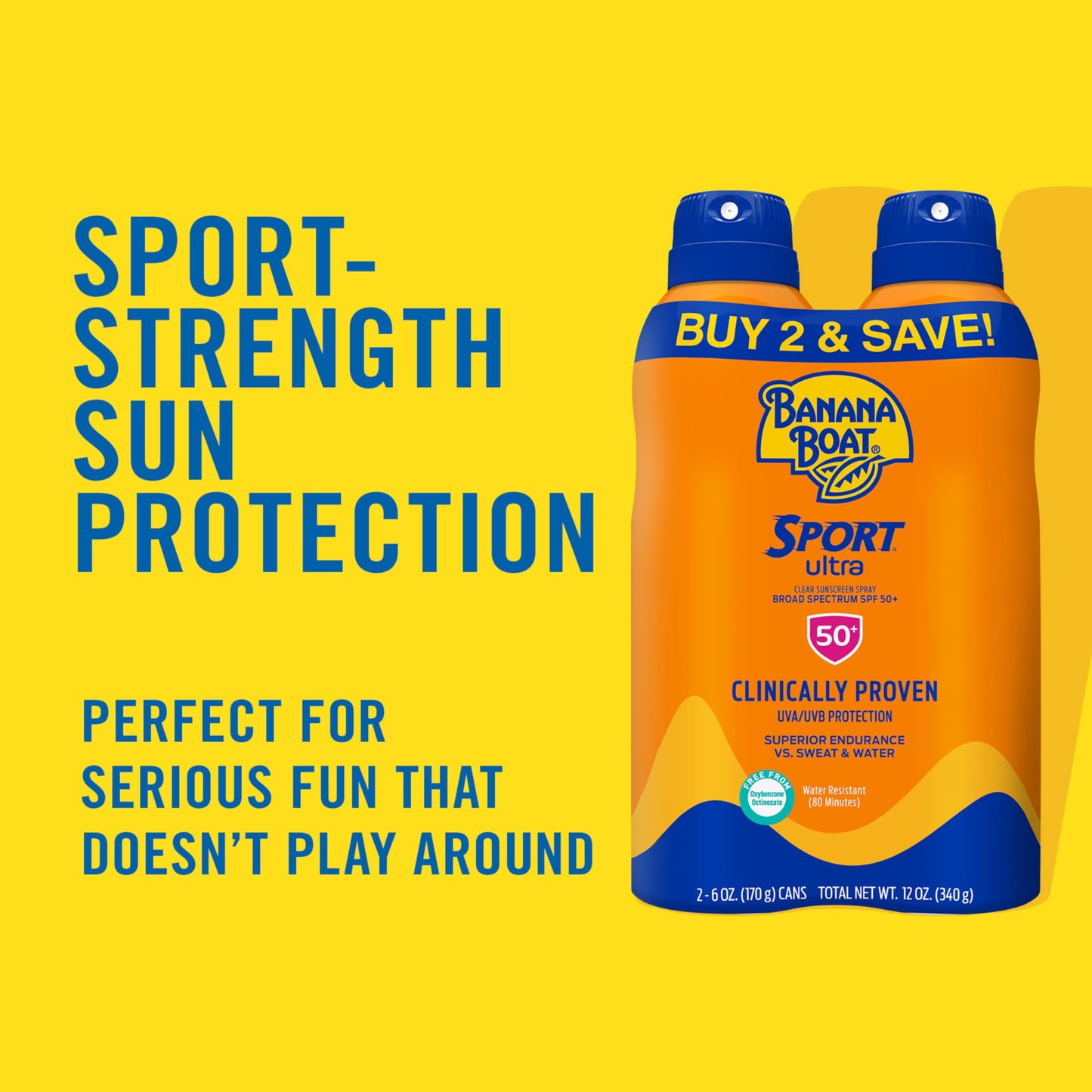 Banana Boat Sport Ultra SPF 50 Sunscreen Triple Pack | Includes 2 Sunscreen Sprays & 1 Lotion SPF 50, Sunblock, Water Resistant, Oxybenzone-Free, 8oz