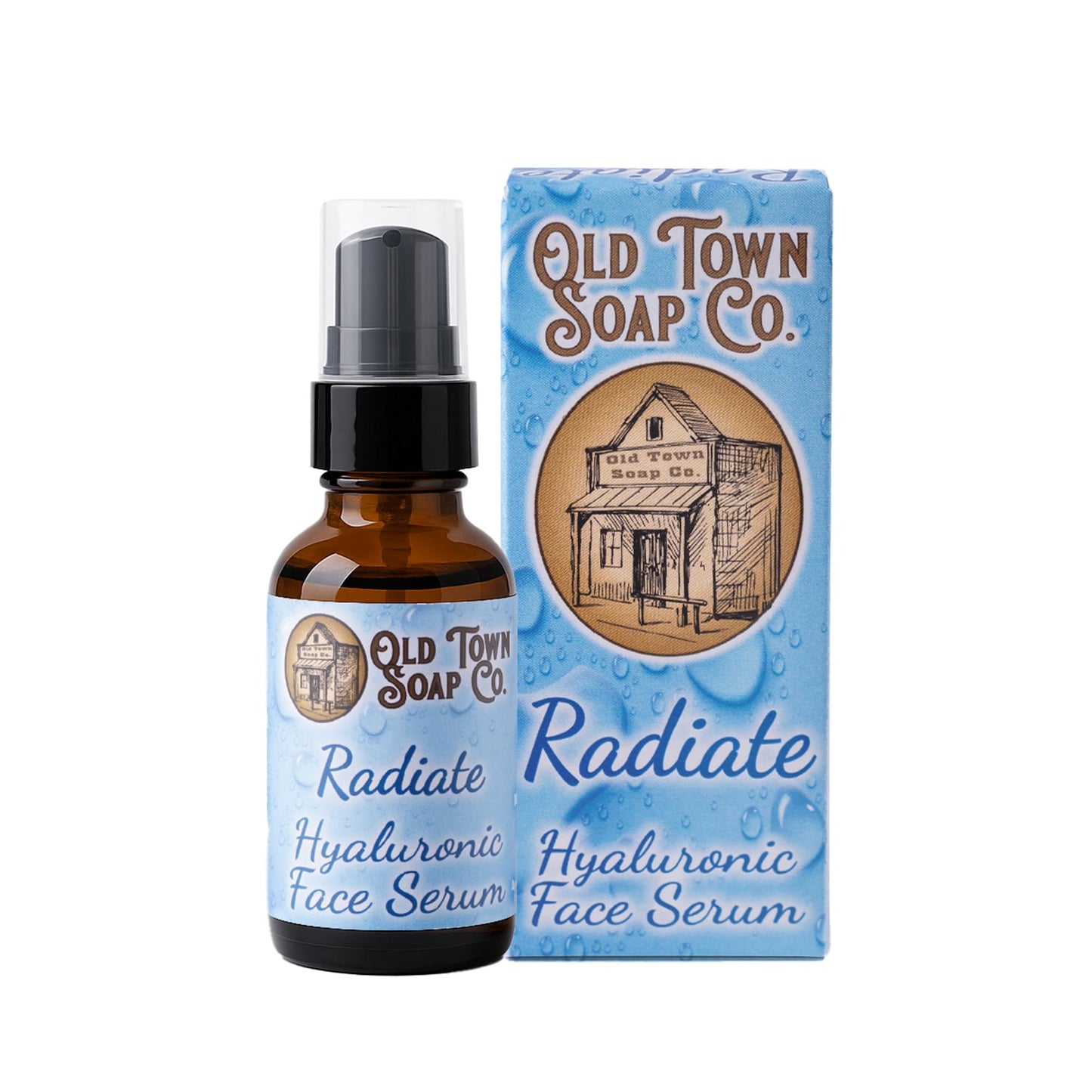 Old Town Soap Co. Radiate Hyaluronic Acid Face Serum, 1 fl oz - Hydrating Anti-Aging with 1% Pure Sodium Hyaluronate - Smooth Fine Lines, Plump & Firm Beauty & Personal Care Old Town Soap Co.