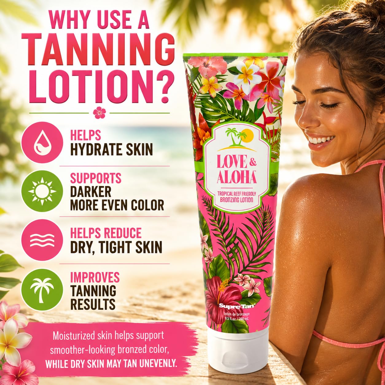 Love & Aloha Tropical Reef Friendly Bronzing Lotion 9.5oz