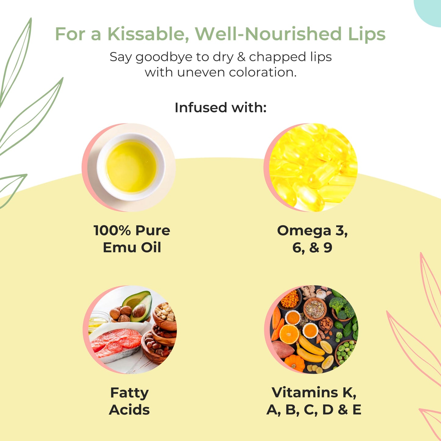 Emu Oil Moisturizing Lip Balm - Hydrating Lip Balm with Extreme SPF50+ Sun Protection - 4-Hour Water Resistant, Fortified with Vitamin E, Amino Acids