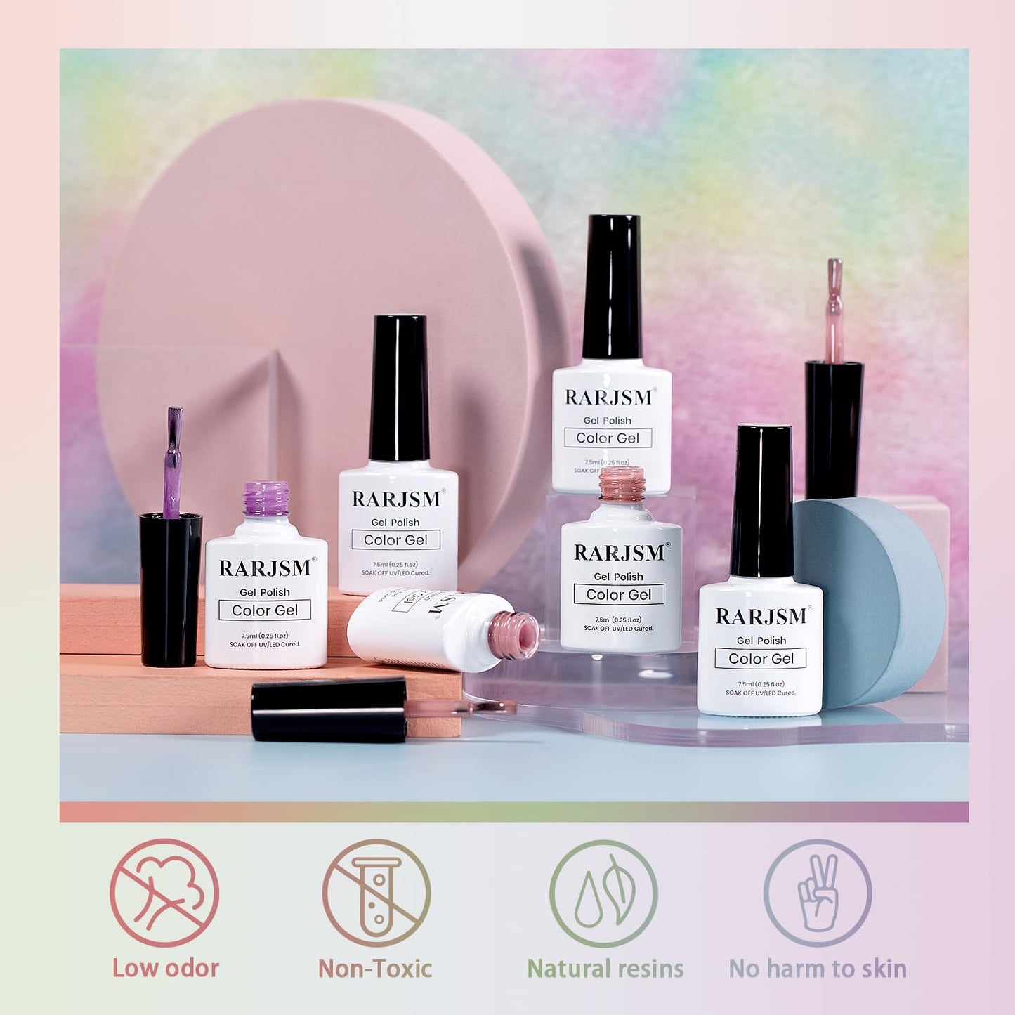RARJSM Moonlight Cat Eye Gel Nail Polish Set 6 Pcs Smoothie Ceramic Glitter Shimmer Grape Purple Silver White Blue Green Pink Velvet Mirror Cateye Gel Beauty and Personal Care RARJSM