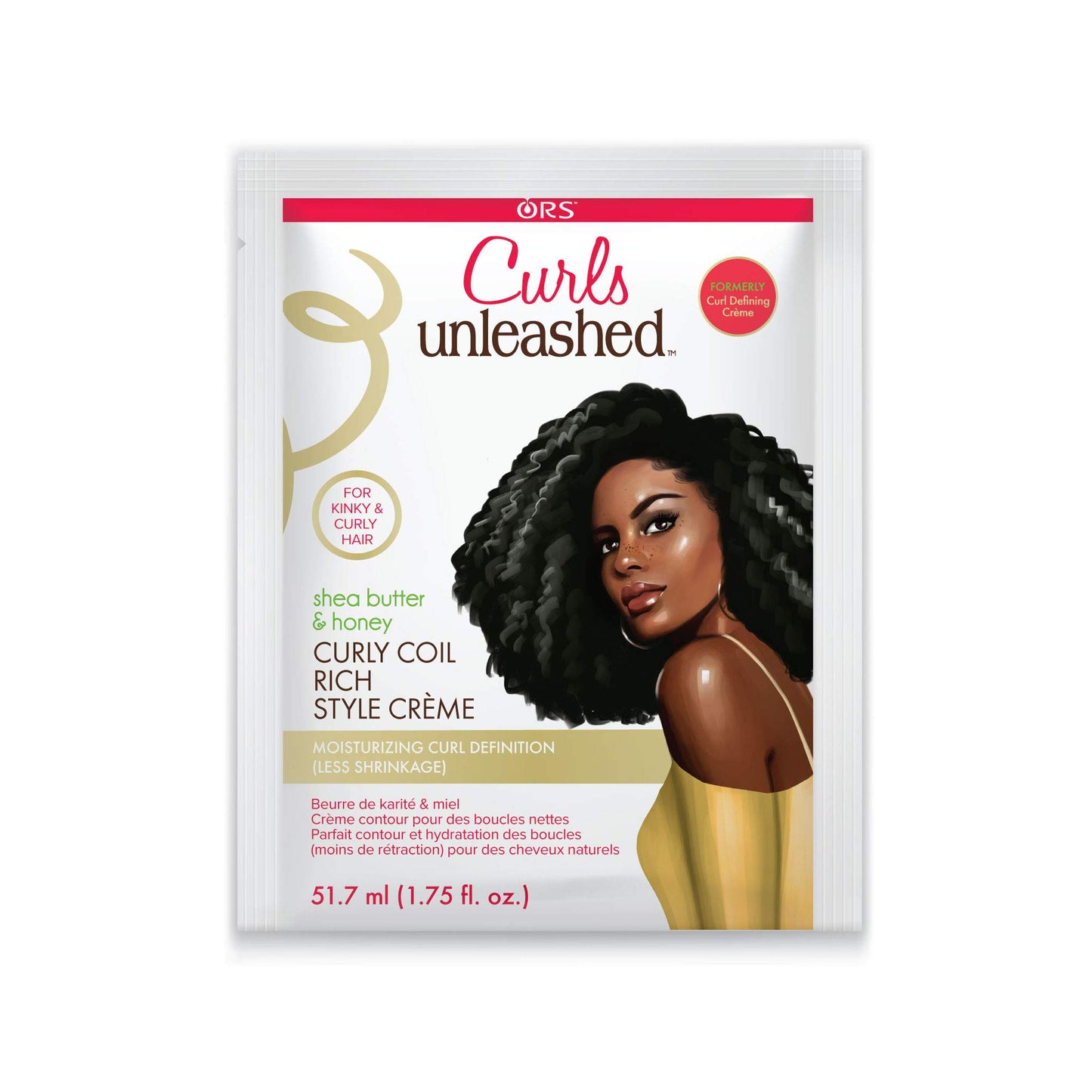 Curls Unleashed Shea Butter and Honey Curly Coil Rich Style Creme, 1.75 Ounce Travel Packet (Pack of 2)