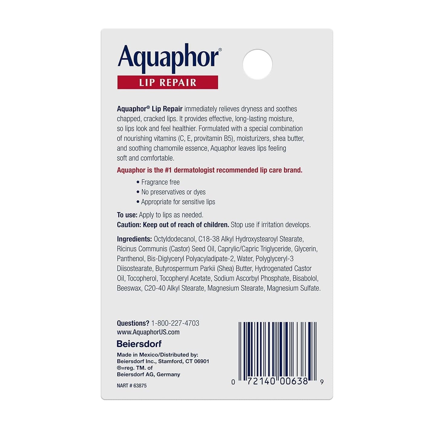 Aquaphor Lip Repair Size, 0.35 Oz (Pack of 3)