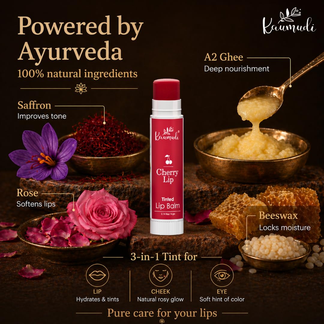 Kaumudi Handmade & Natural Lip Balm for Women & Men with Rose Damascena & Saffron Essential Oil (Love Lip) Beauty and Personal Care Kaumudi