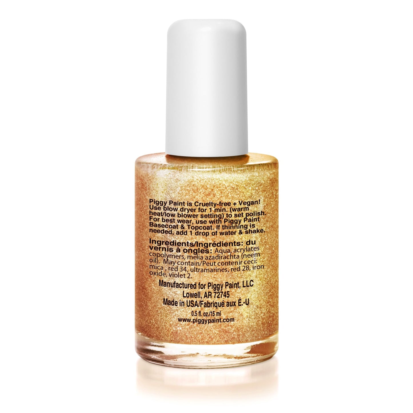 PIGGY PAINT 100% Non-toxic Girls Nail Polish, Safe, Chemical Free, Low Odor for Kids - 0.5 Fluid Ounce - Heart of Gold Beauty & Personal Care Piggy Paint