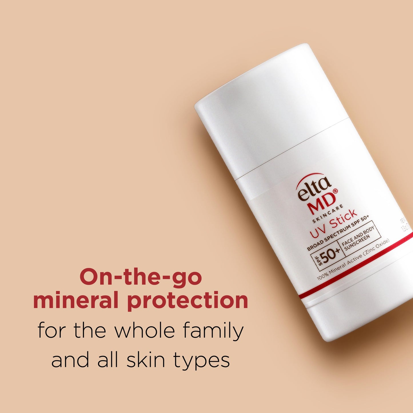 EltaMD UV Stick Sunscreen for Face and Body, Mineral SPF 50+ Face Stick Sunscreen with Zinc Oxide For Kids and Adults, Sensitive Skin, 1.3 oz
