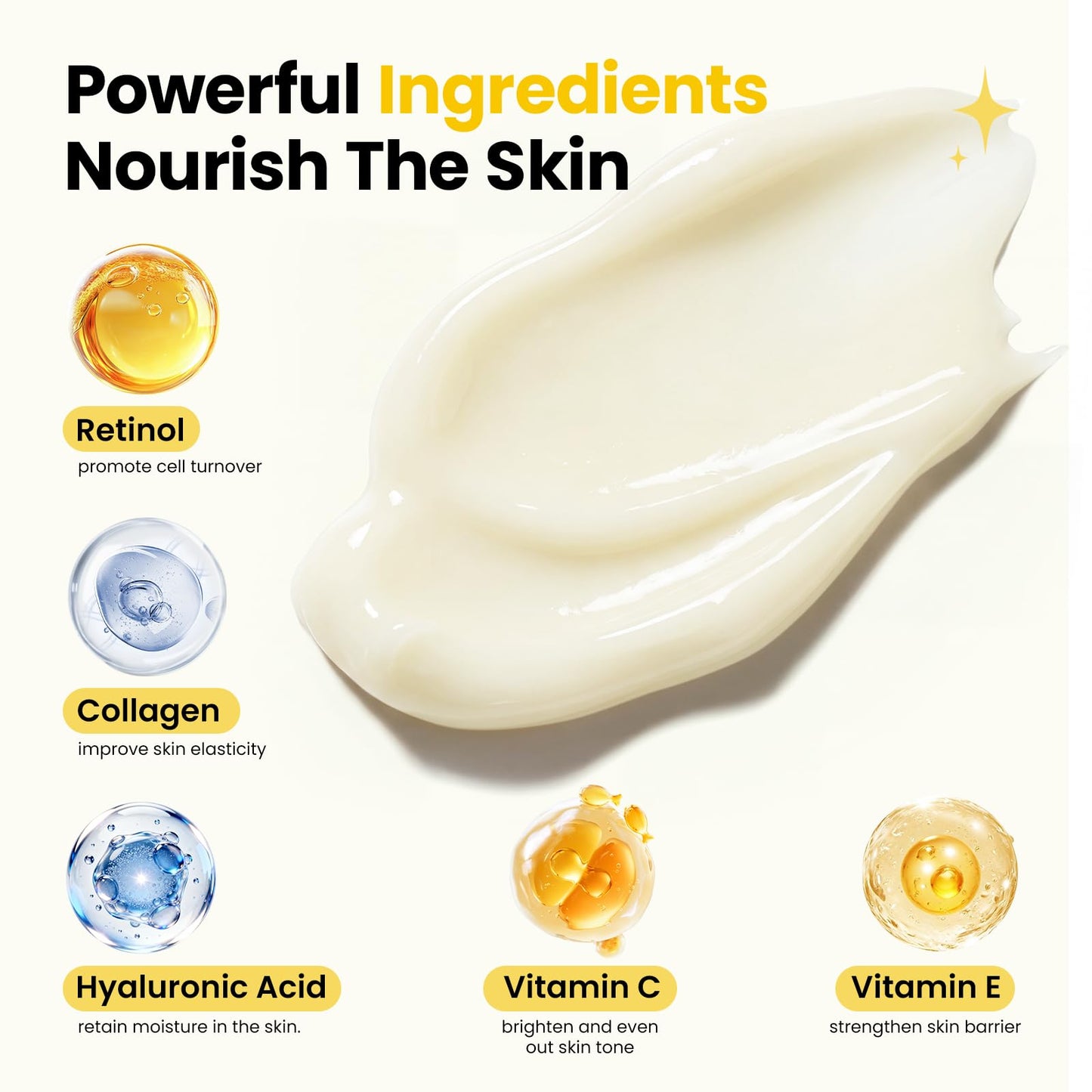Retinol Cream for Face Anti Aging: Wrinkle Cream for Face Neck with Collagen Hyaluronic Acid - Night Moisturizer for Men Women - Facial Skin Care Gift Beauty and Personal Care Bealions
