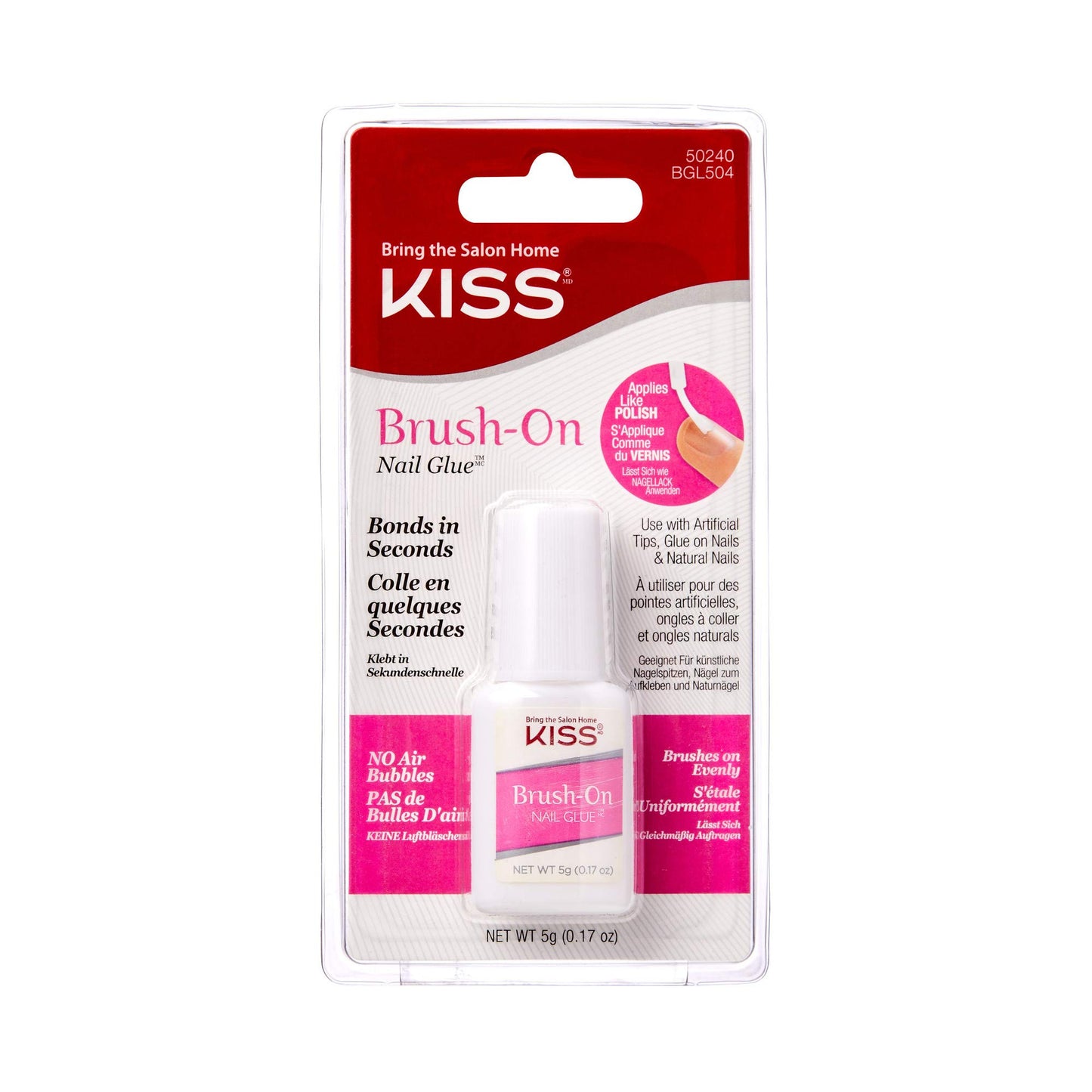 Kiss Powerflex Brush On Nail Glue 0.17 Ounce (Pack of 2)
