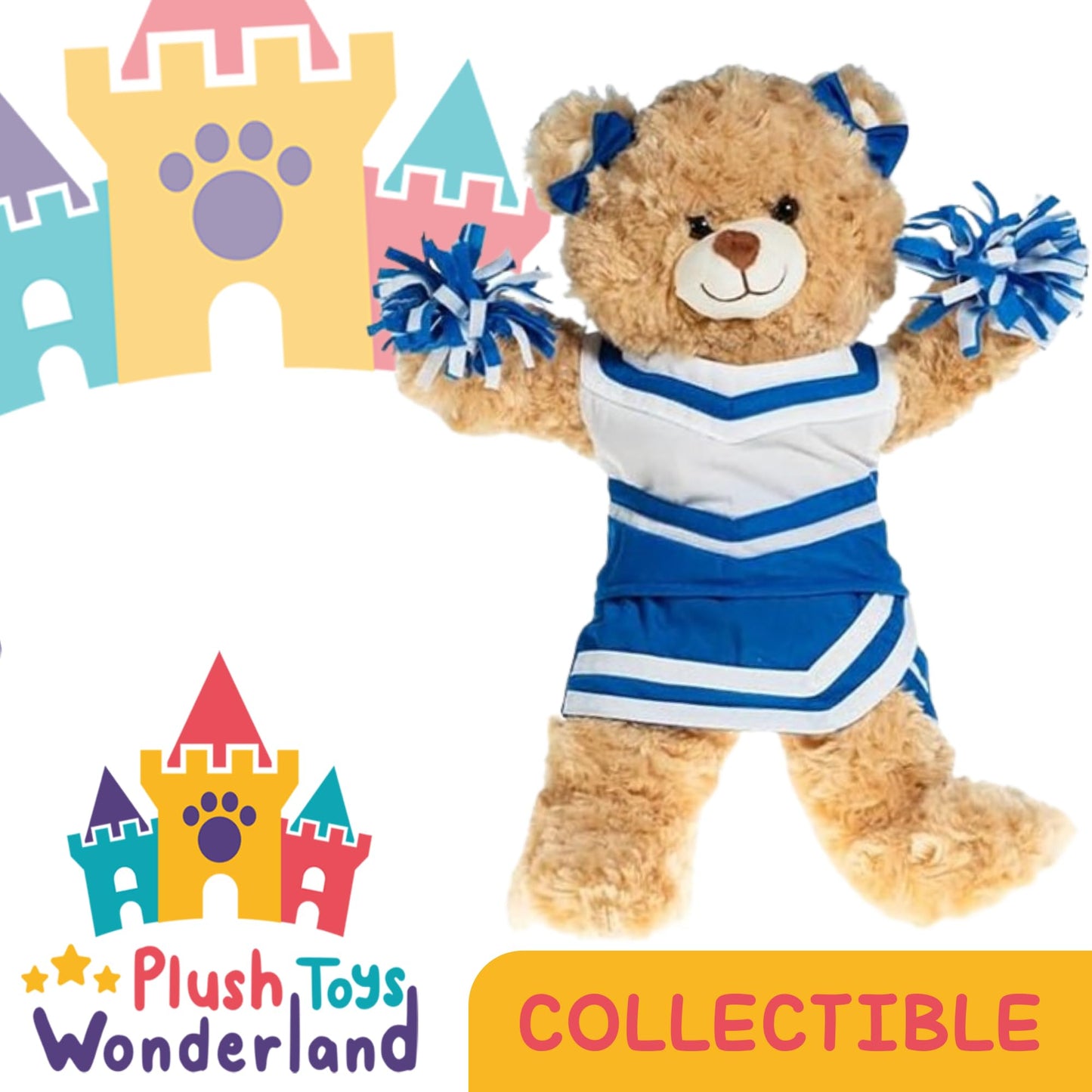 Plush Toys Wonderland Royal & White Cheer Uniform, Cute Cheerleader Outfit for Stuffed Animals Plush Toys Fits Most 6"-10" Soft Toys Gift for Girls,…