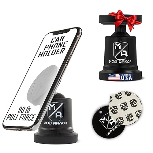 Mob Armor MobNetic Maxx - Magnetic Phone Holder for Car, USA Assembled Car Phone Mount, Supports iPhone & Android, Christmas, White Elephant for Men…