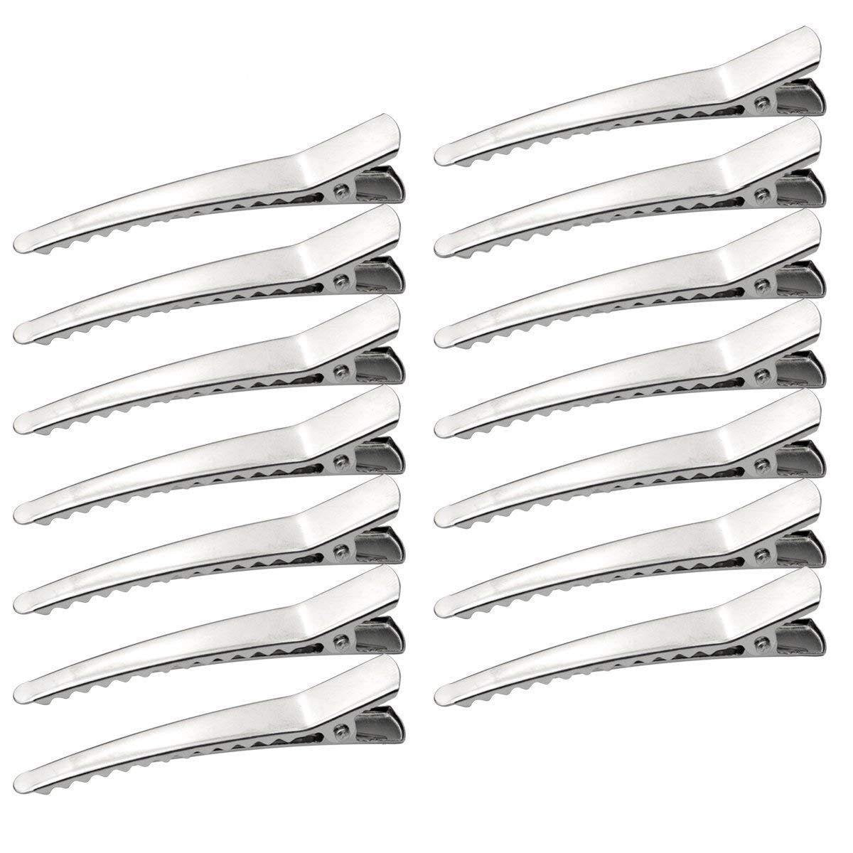 50 Pack 2.36 inches Hair Clips, Marrywindix Silver Metal Alligator Hair Pins Teeth Bows Hair Clips Hairdressing Salon Hair Grip DIY Accessories