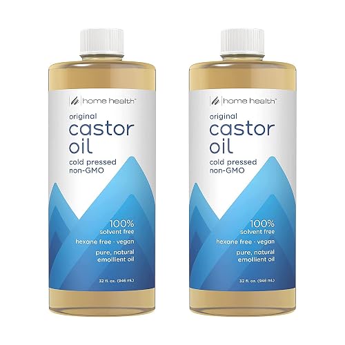Home Health Castor Oil - 32 fl oz, Pack of 2 - Conditioning Oil for Body, Skin & Brows - Non-GMO, USDA-Certified Organic - Cold Pressed - Solvent