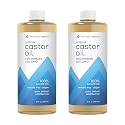 Home Health Castor Oil - 32 fl oz, Pack of 2 - Conditioning Oil for Body, Skin & Brows - Non-GMO, USDA-Certified Organic - Cold Pressed - Solvent