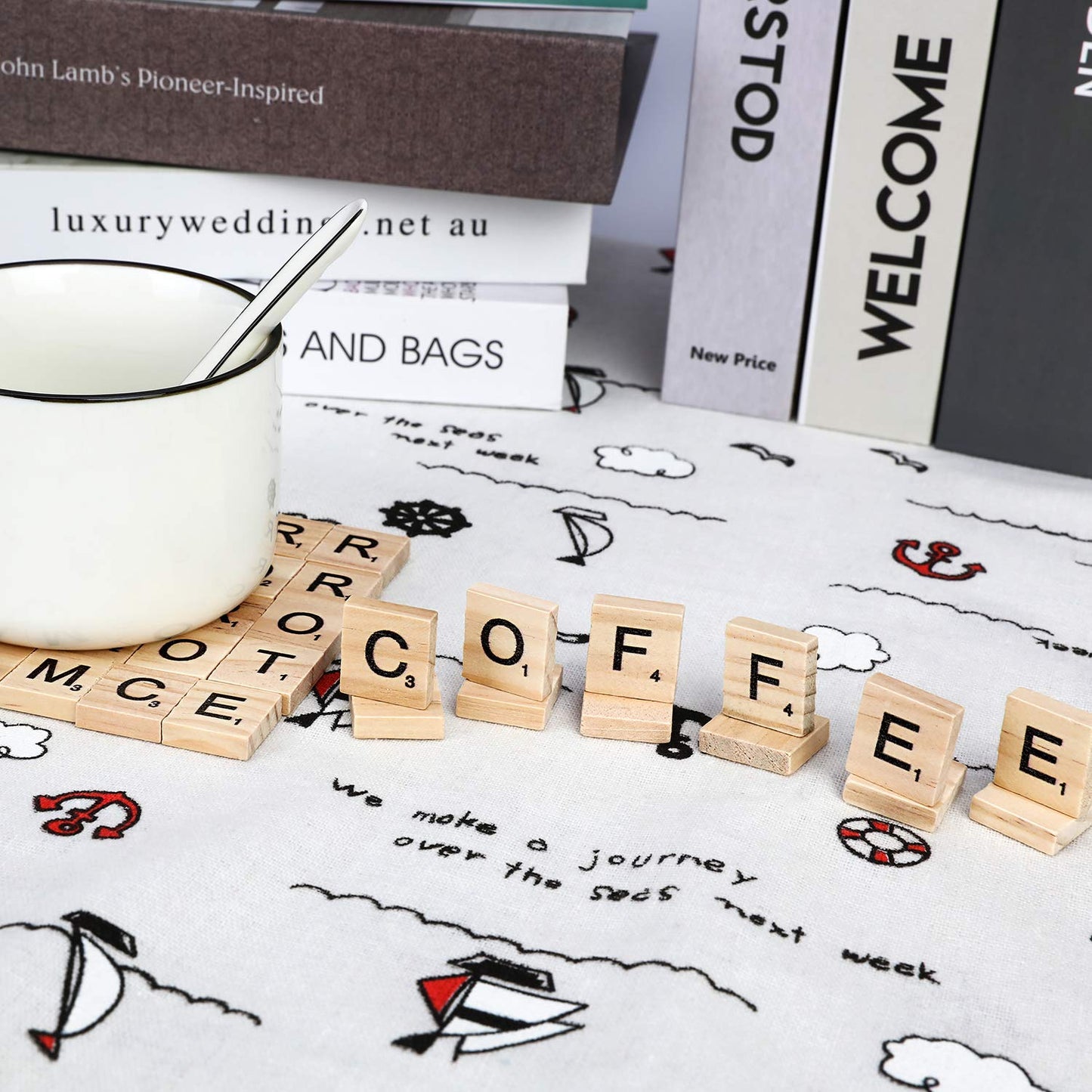 TMEEIHNSS 100Pcs Wooden Alphabet Tiles Scrabble Replacement Letters for Board Games, Wedding Frame and Wall Art (100)