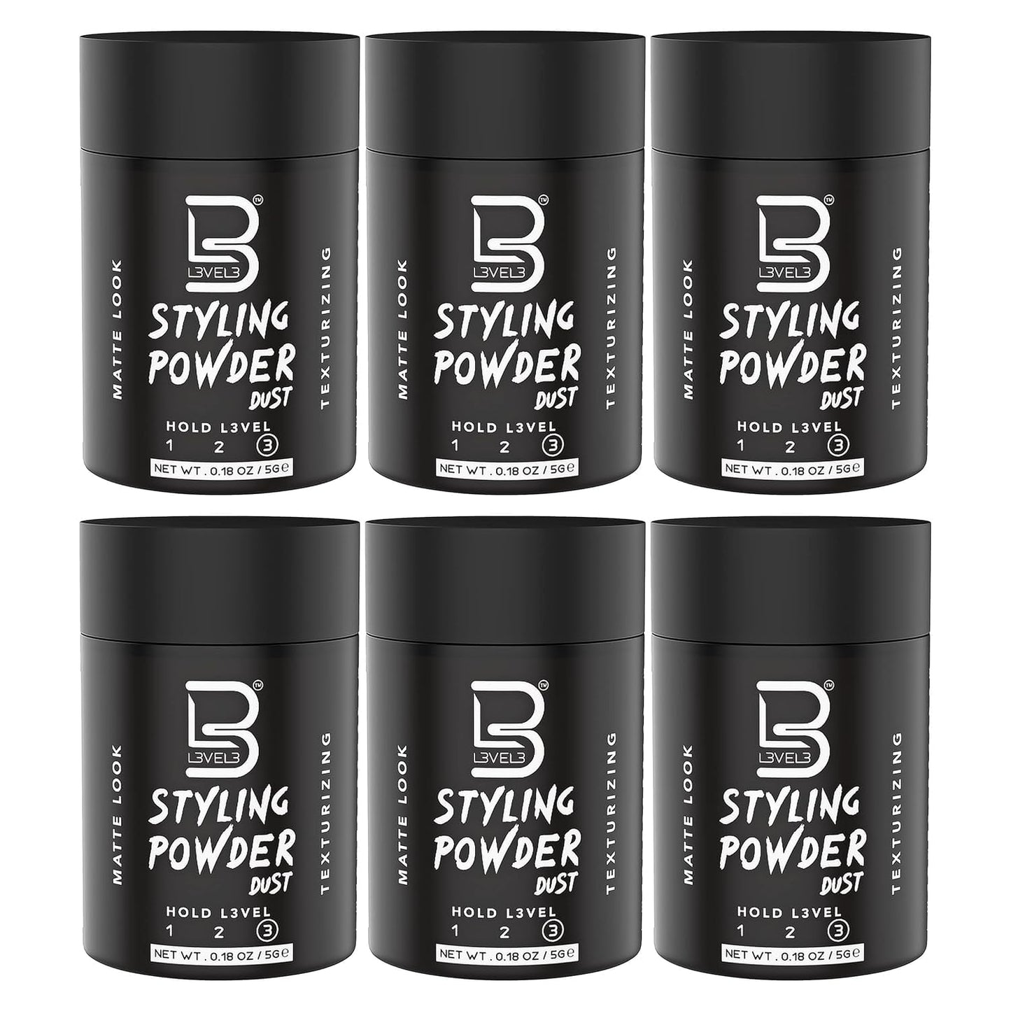 L3 Level 3 Travel Styling Powder - Small 0.18 oz for Travel - Natural Look Mens Powder - Sample Styling Powder