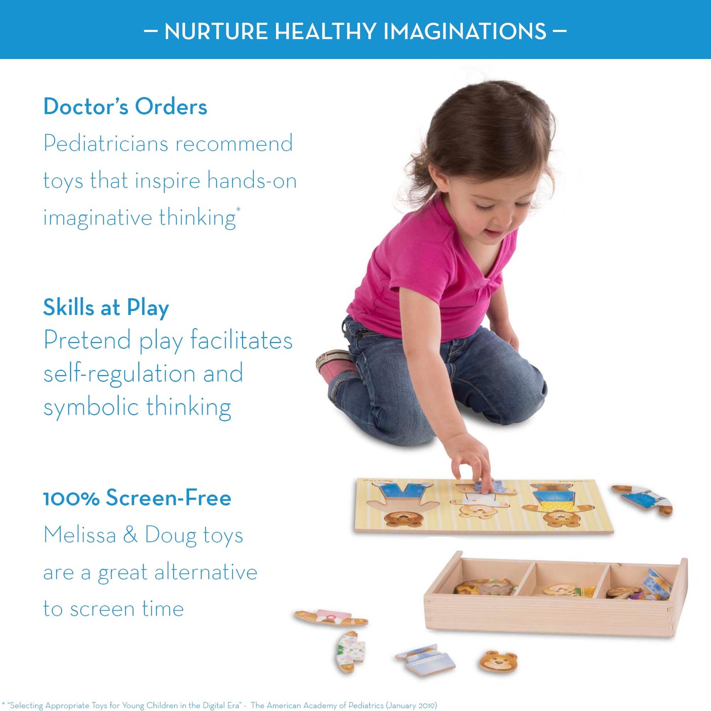 Melissa & Doug Mix 'n Match Wooden Bear Family Dress-Up Puzzle with Storage Case (45 pcs)