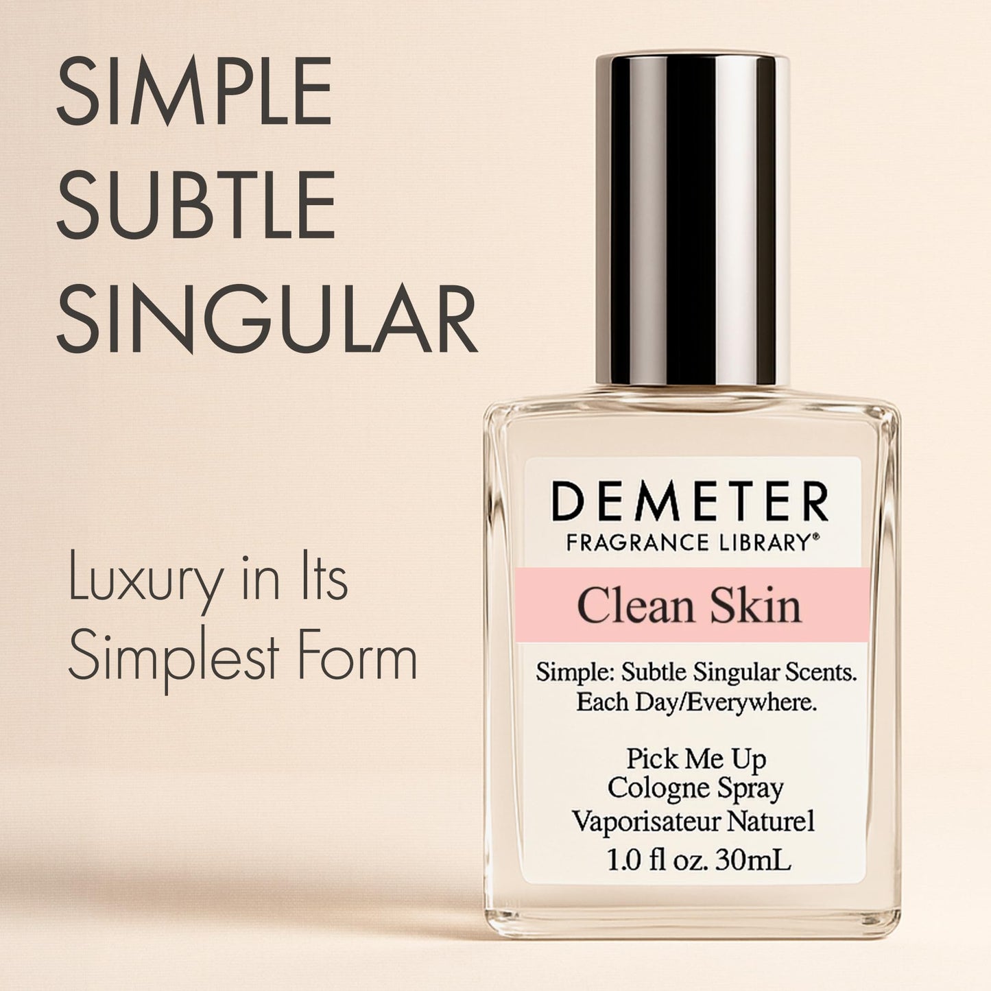 DEMETER Natural Perfume Spray Cologne for Women, Clean Skin, 1 oz