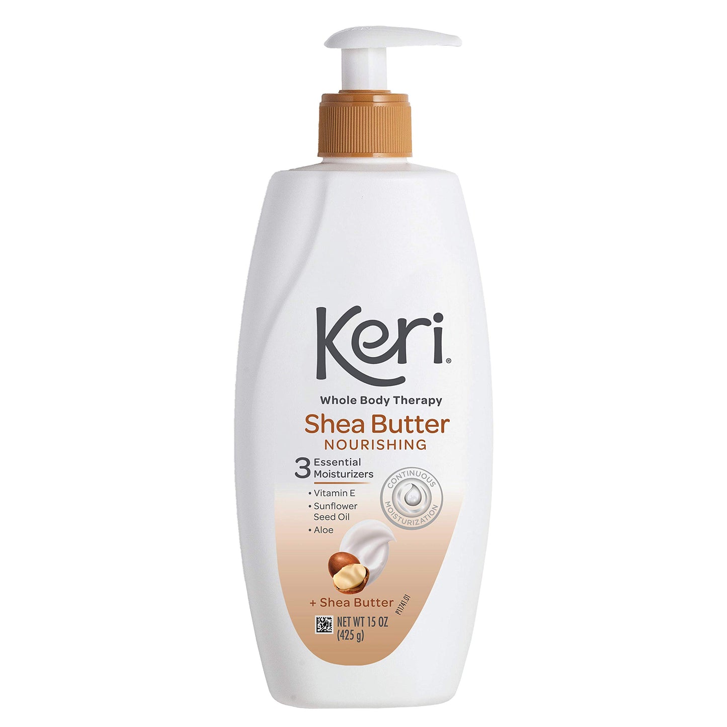 Keri Whole Body Therapy Original Shea Butter Lotion, Continuous Moisturization, 3 Essential Moisturizers (Vitamin E, Aloe and Sunflower Seed Oil) 15