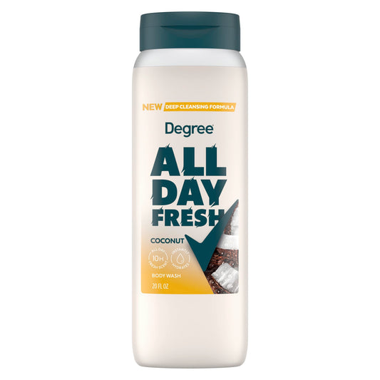 Degree All Day Fresh Body Wash Fresh Coconut Deep Cleansing 20 oz Beauty and Personal Care Degree Default Title