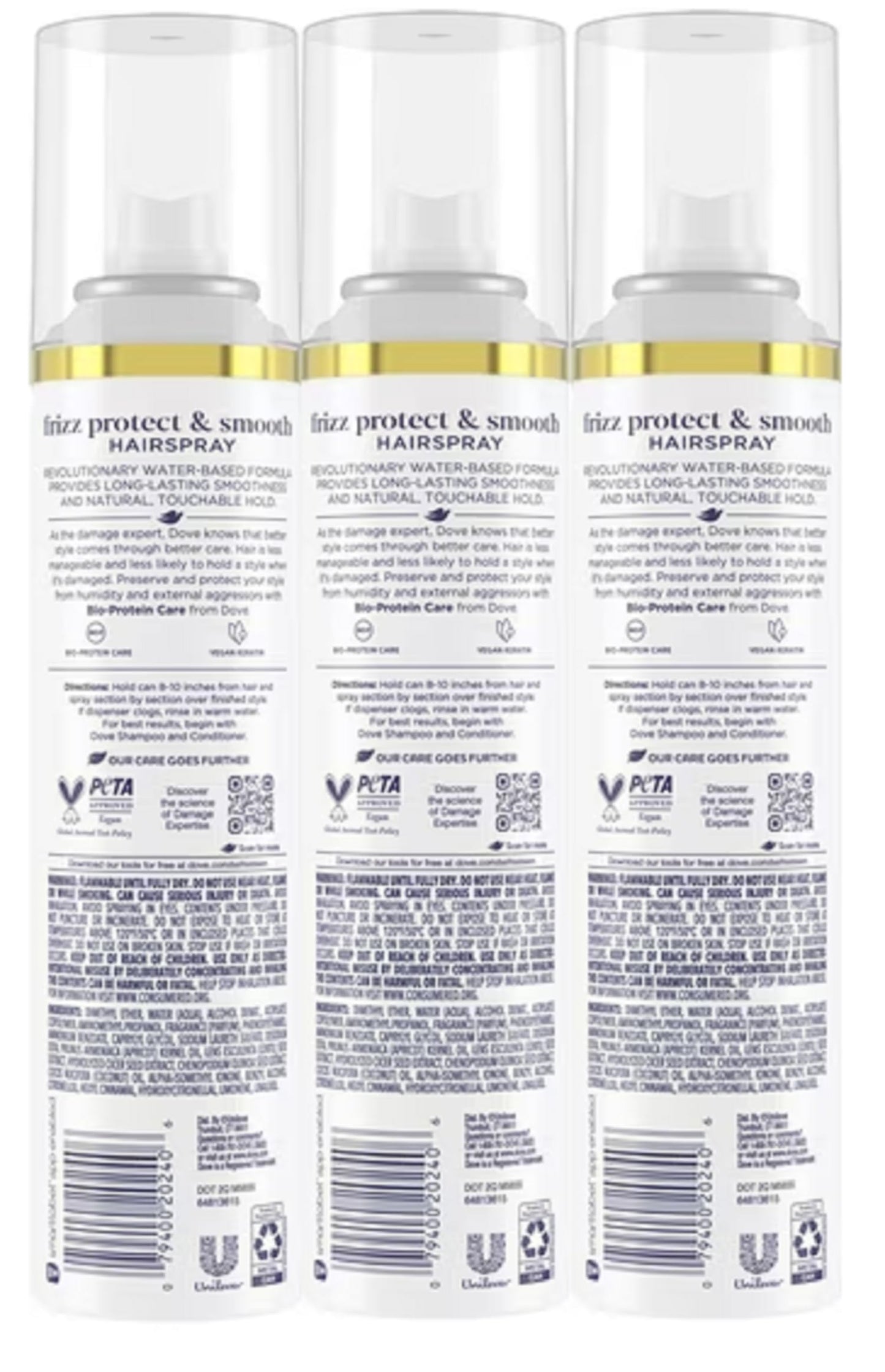 Dove Extra Hold Styling Hairspray, Smooth & Protect Against Frizz & Humidity, 24-Hour Flexible Hold, Anti-Frizz Hair Spray, 7 oz (Pack of 3)
