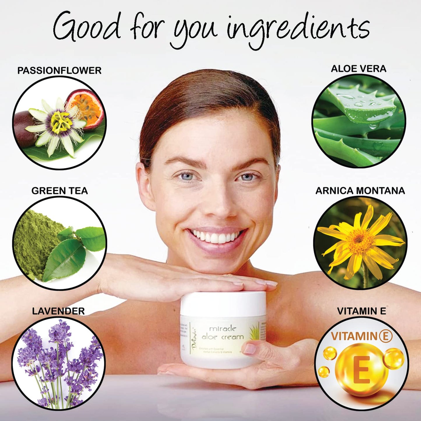 Deluvia Miracle Aloe Cream | Face & Body Moisturizer with Vitamin E & Organic Aloe Vera | Hydrating, Soothing for Dry Skin, Anti-Wrinkle, Acne Scars
