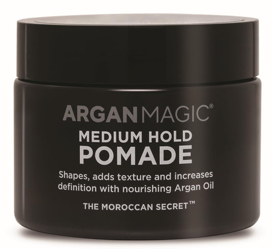 Argan Magic Medium Hold Pomade with Argan Oil | Shapes, Adds Texture, Increases Definition, Paraben Free (8 Oz)
