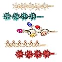 5PCS Christmas Hair Clips for Women Xmas Gift Bow Hair Clip Holiday Snowflake Snowman Hairpins Festive Hair Barrettes Costume Hair Accessory Gifts