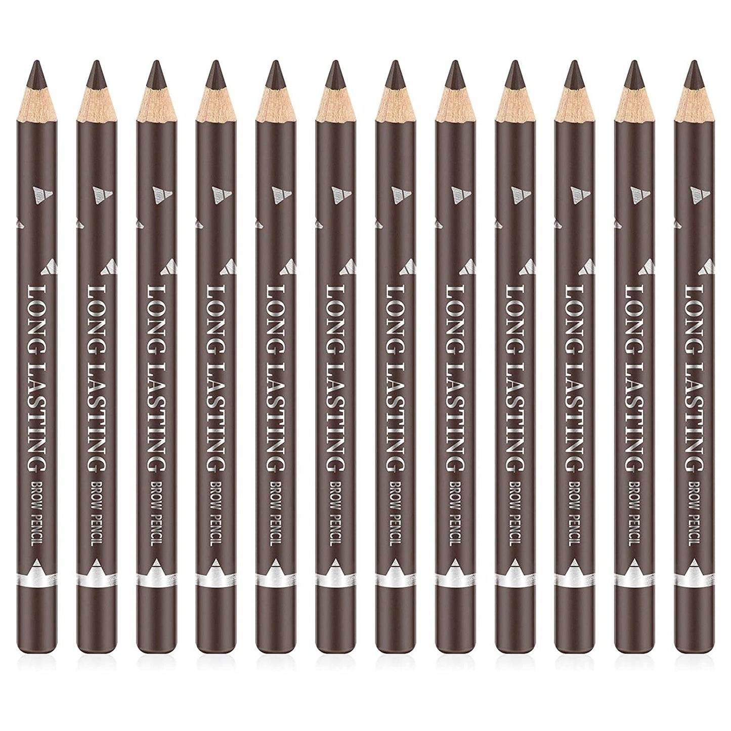 Go Ho 12 PCS Dark Brown Eyebrow Eyeliner Pencils,Sweatproof Eyebrow Pencil,Long-lasting Nice Color Eye Brow Gel Pen Makeup Brow Tint Sticks?Dark