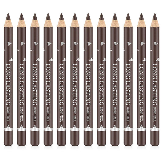 Go Ho 12 PCS Dark Brown Eyebrow Eyeliner Pencils,Sweatproof Eyebrow Pencil,Long-lasting Nice Color Eye Brow Gel Pen Makeup Brow Tint Sticks?Dark Beauty & Personal Care Go Ho