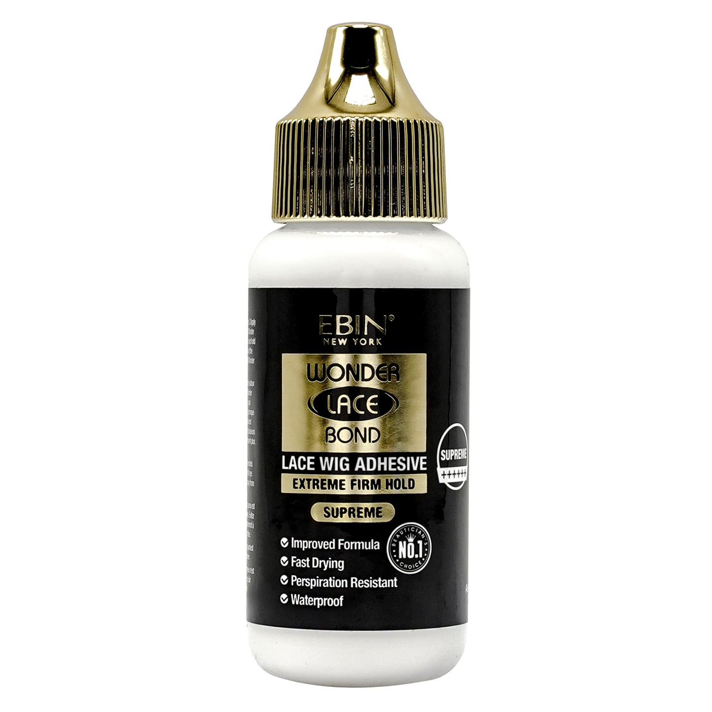 EBIN NEW YORK Wonder Lace Bond Supreme Hold Lace Wig Glue 1.15 Fl Oz Supreme, Maximum Strength, Waterproof, Quick Drying, Latex Free, Long Lasting
