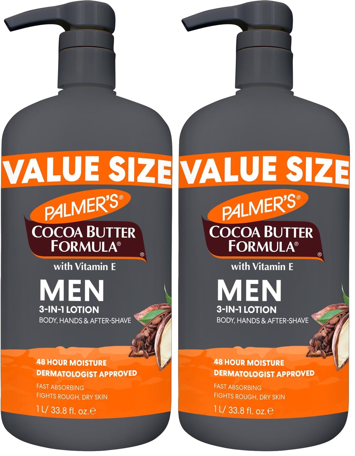 Palmer's Cocoa Butter Formula Men's Face Moisturizer&Body Lotion for Dry Skin,33.8oz,3-in-1Fast Absorbing Lotion for Men,48Hr Hydration with Vitamin Beauty and Personal Care Palmer's Default Title