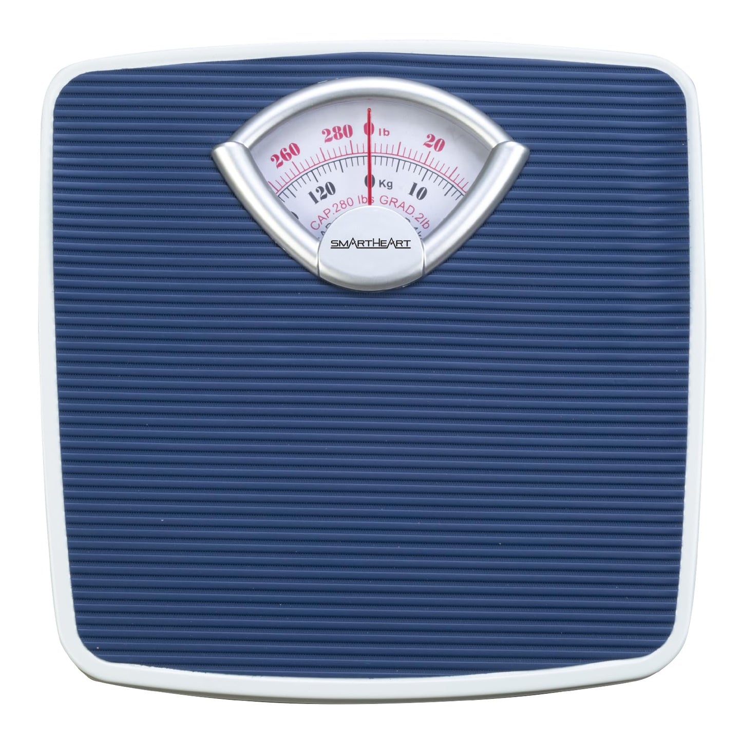 SmartHeart Analog Body Weight Scale | Mechanical Scale | 286 lbs / 130 kg Capacity | Non-Skid Platform | Easy Dial Calibration | No Batteries Needed